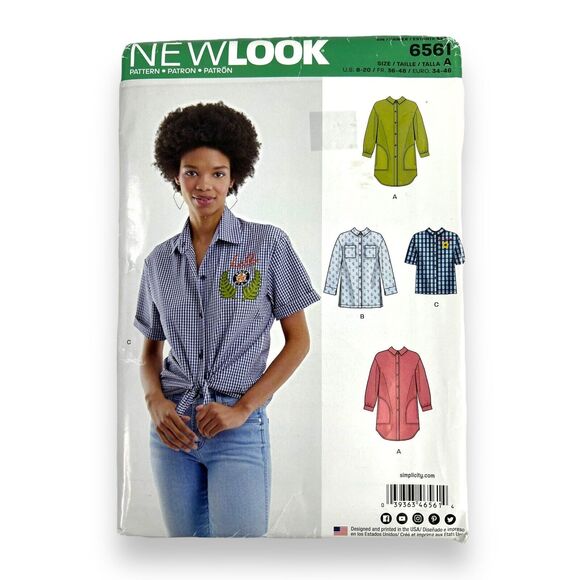 UNCUT NEW LOOK Sewing Pattern 6561 Misses Women Ladies Shirts, Blouse, Top 8-20 - Picture 2 of 11
